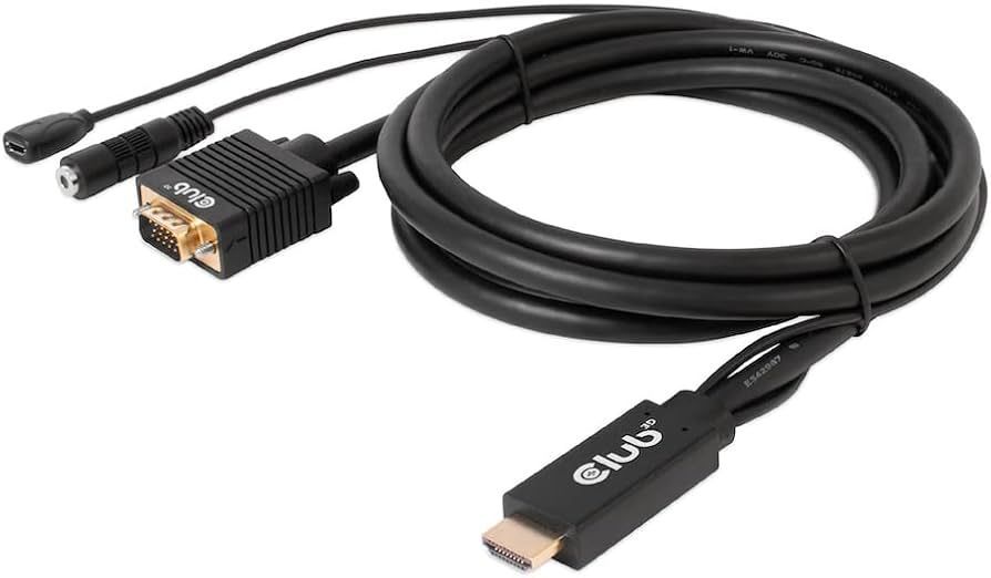 Club3D HDMI to VGA Cable 2m Black Club3D HDMI to VGA Cable 2m Black