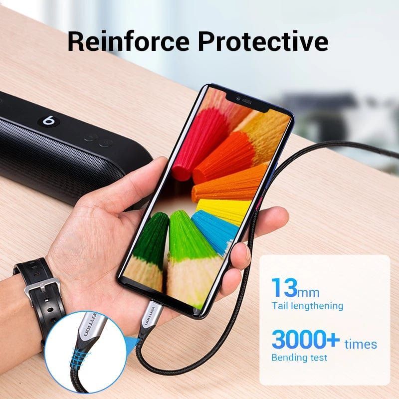 Vention USB 2.0 A Male to C Male 3A Cable 1m Black Vention USB 2.0 A Male to C Male 3A Cable 1m Black