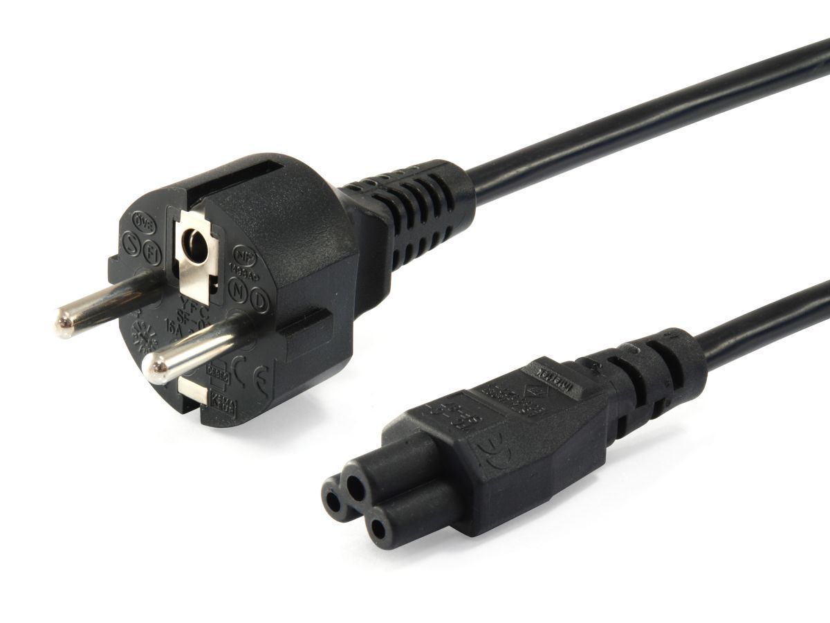 EQuip High Quality Power Cord C5 to Schuko 3m Black EQuip High Quality Power Cord C5 to Schuko 3m Black