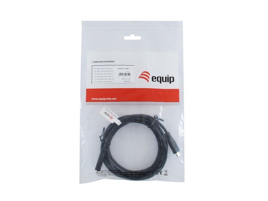 EQuip USB-C 2.0 to USB-C cable 2m Black EQuip USB-C 2.0 to USB-C cable 2m Black