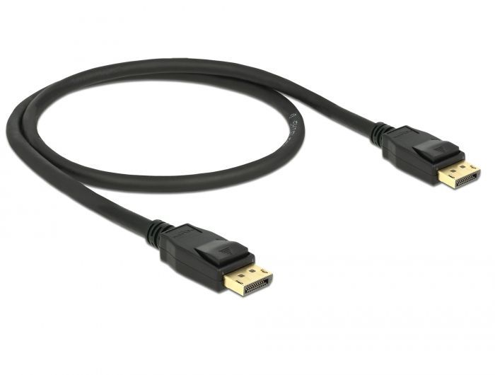 DeLock Displayport 1.2 male > Displayport male 4K 60 Hz 0.5m Cable DeLock Displayport 1.2 male > Displayport male 4K 60 Hz 0.5m Cable