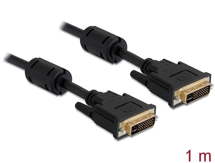 DeLock DVI-I (Dual Link) (24+5) male > DVI-I (Dual Link) (24+5) male 1m Black DeLock DVI-I (Dual Link) (24+5) male > DVI-I (Dual Link) (24+5) male 1m Black