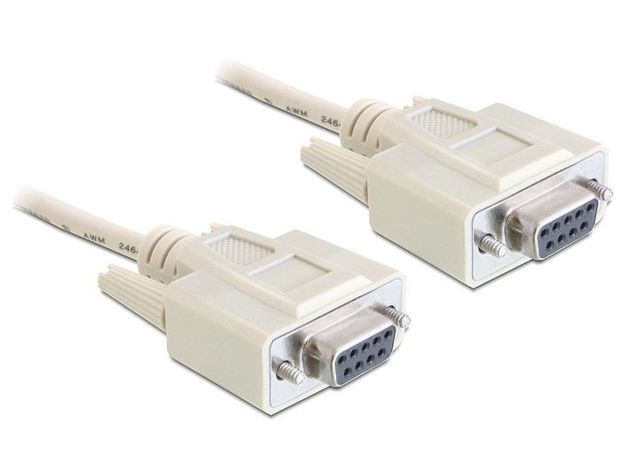 DeLock Null modem 9 pin female / female 3m White DeLock Null modem 9 pin female / female 3m White
