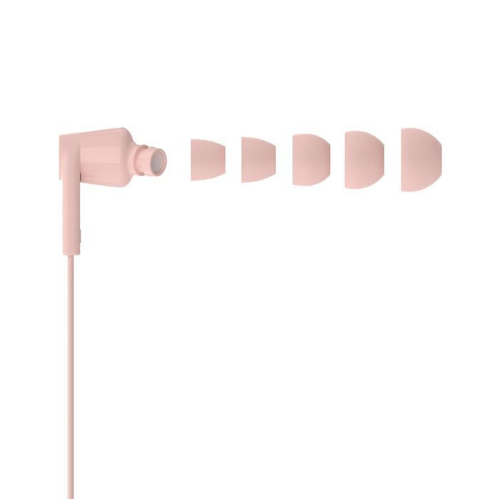 Belkin SoundForm USB-C Wired Earbuds with Adjustable Volume Limiter Pink