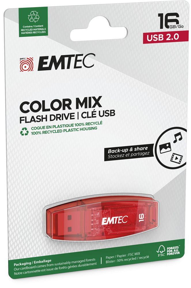 Emtec 16GB C410 Color USB2.0 Red