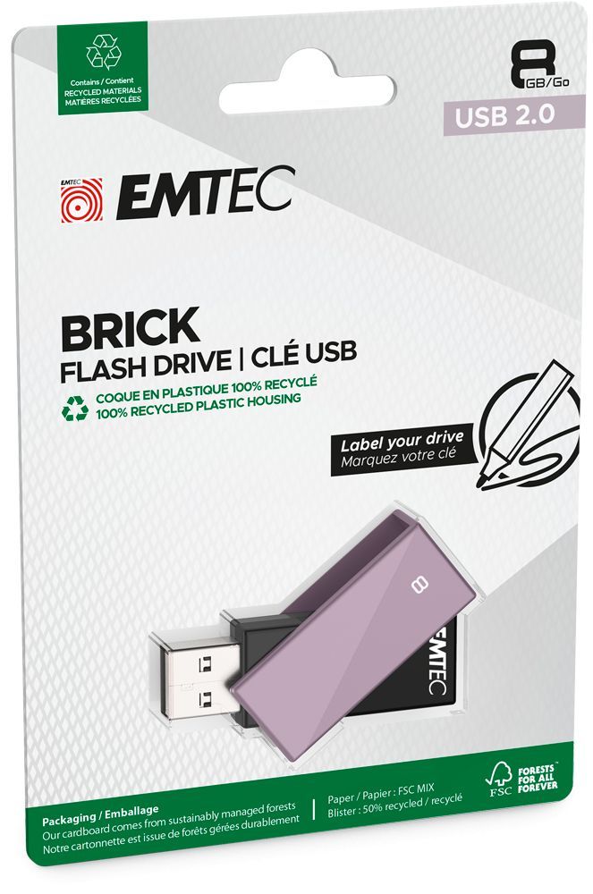 Emtec 8GB C350 Brick USB2.0 Purple