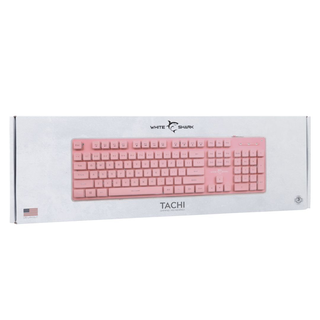 White Shark Tachi Gaming Keyboard Pink US White Shark Tachi Gaming Keyboard Pink US