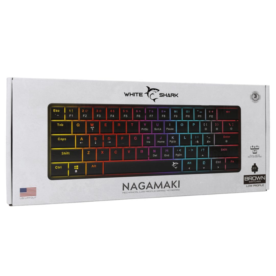 White Shark Nagamaki RGB Gaming keyboard Black US White Shark Nagamaki RGB Gaming keyboard Black US