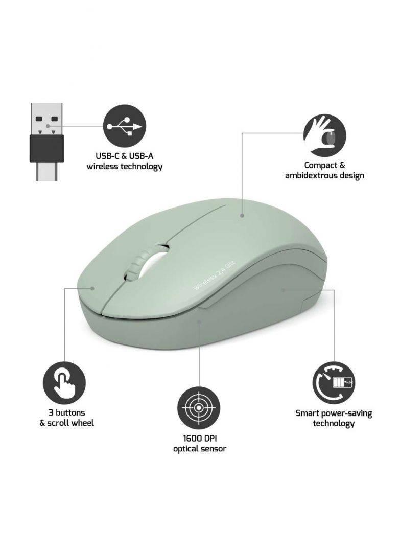 Port Designs Connect Wireless mouse Olive Port Designs Connect Wireless mouse Olive