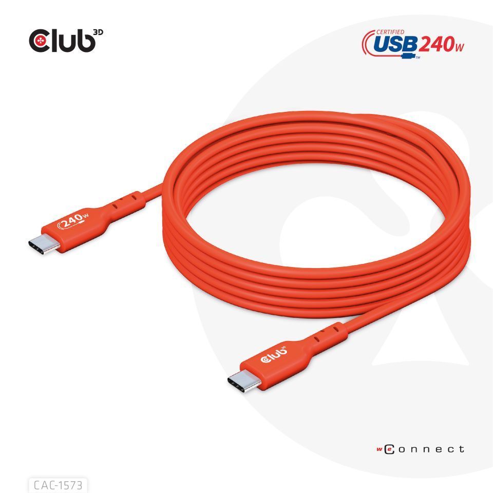 Club3D USB2 Type-C cable 2m Red Club3D USB2 Type-C cable 2m Red