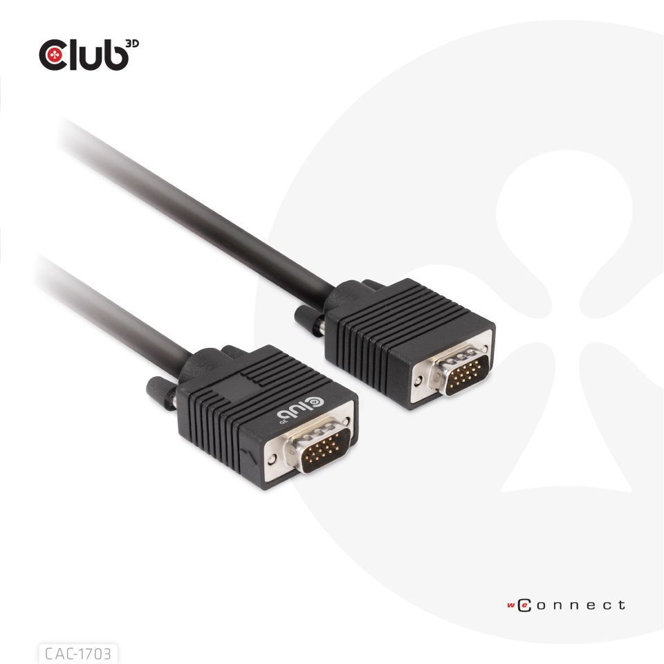 Club3D VGA Bidirectional cable 3m Black Club3D VGA Bidirectional cable 3m Black