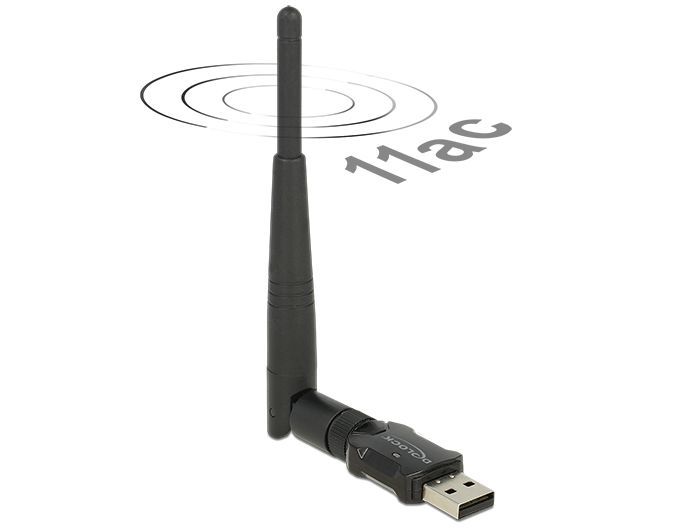 DeLock USB 2.0 Dual Band WLAN ac/a/b/g/n Stick 433 Mbps with external Antenna DeLock USB 2.0 Dual Band WLAN ac/a/b/g/n Stick 433 Mbps with external Antenna