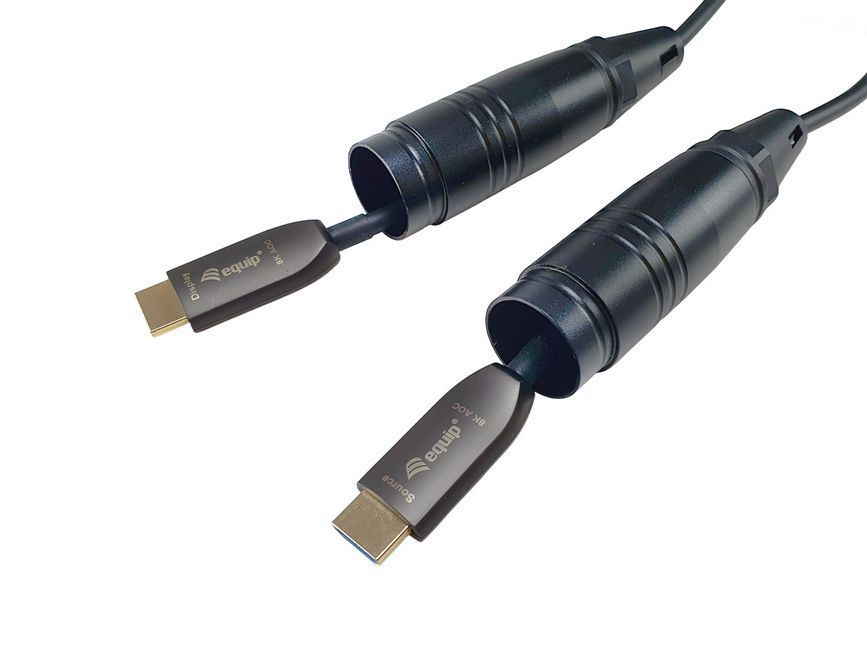 EQuip HDMI 2.1 Active Optic Armored Cable 50m 8K/60Hz 4K/120Hz 48Gbps Black EQuip HDMI 2.1 Active Optic Armored Cable 50m 8K/60Hz 4K/120Hz 48Gbps Black