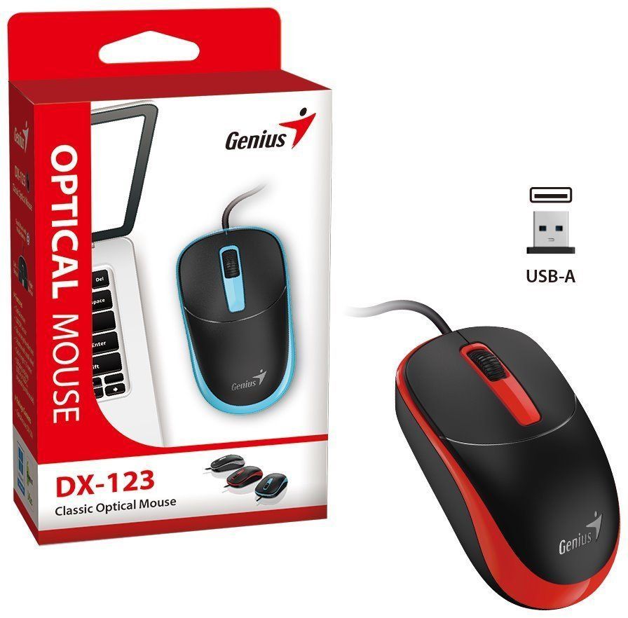 Genius DX-123 Wired Mouse Black/Red