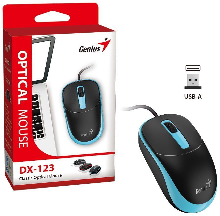 Genius DX-123 Wired Mouse Black/Blue Genius DX-123 Wired Mouse Black/Blue