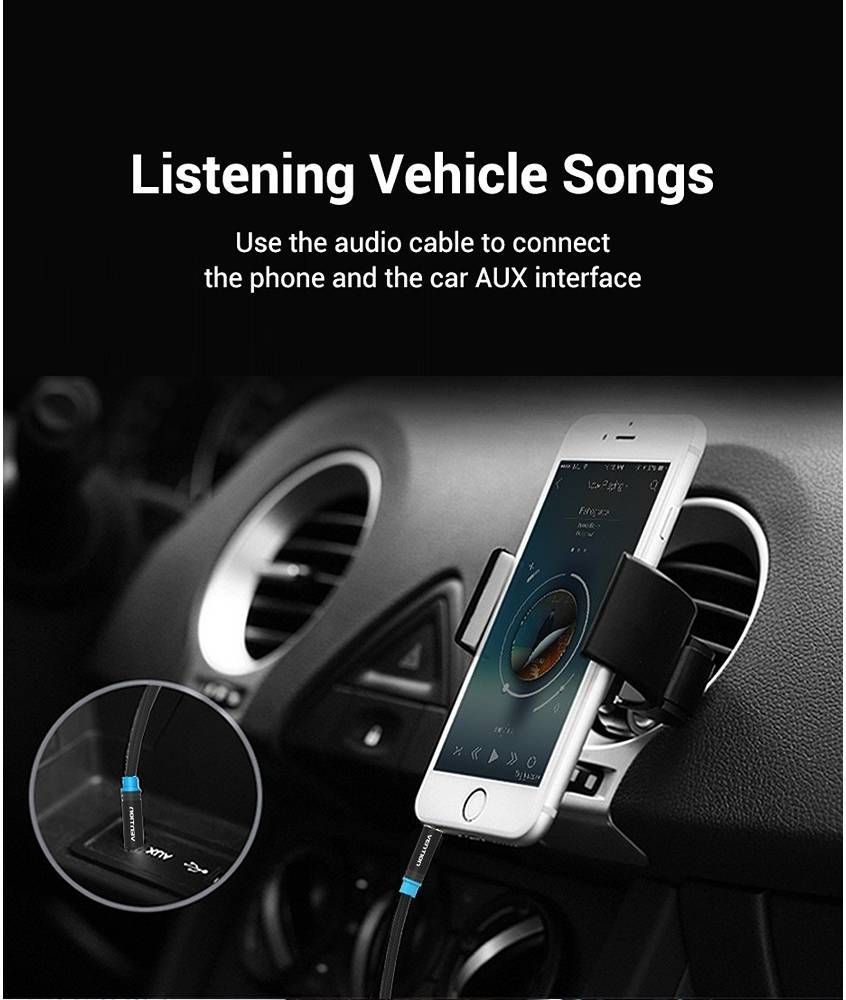 Vention Audio 3.5mm jack/M to 3.5mm jack/M cable 3m Black Vention Audio 3.5mm jack/M to 3.5mm jack/M cable 3m Black