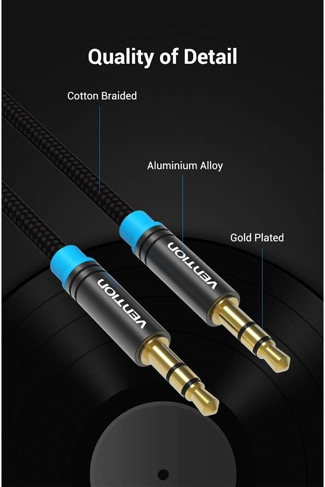 Vention Audio 3.5mm jack/M to 3.5mm jack/M cable 3m Black Vention Audio 3.5mm jack/M to 3.5mm jack/M cable 3m Black