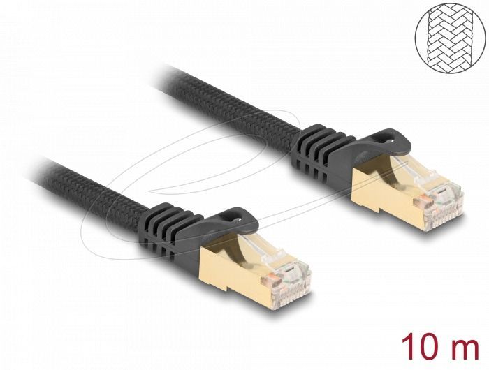 DeLock CAT6A S-FTP Patch Cable 10m Black DeLock CAT6A S-FTP Patch Cable 10m Black
