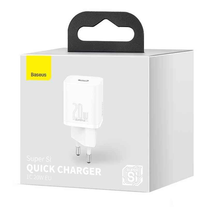 Baseus Super Si USB-C 20W Quick Charger White Baseus Super Si USB-C 20W Quick Charger White