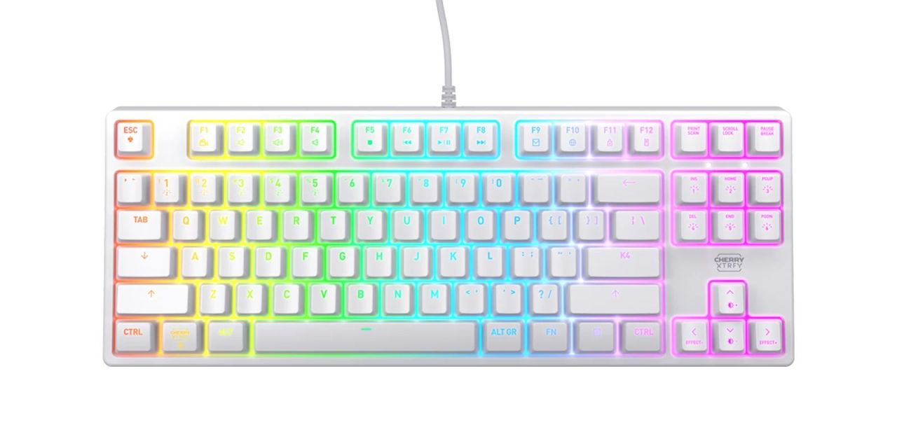 Cherry XTRFY K4V2 Mechanical Gaming RGB Keyboard White US Cherry XTRFY K4V2 Mechanical Gaming RGB Keyboard White US