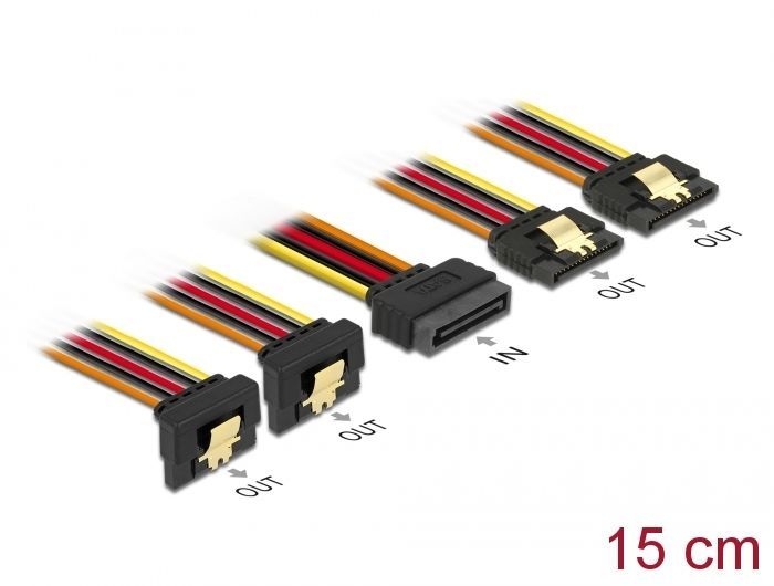 DeLock 4 x SATA HDD > SATA 15 pin Power Plug 15cm DeLock 4 x SATA HDD > SATA 15 pin Power Plug 15cm