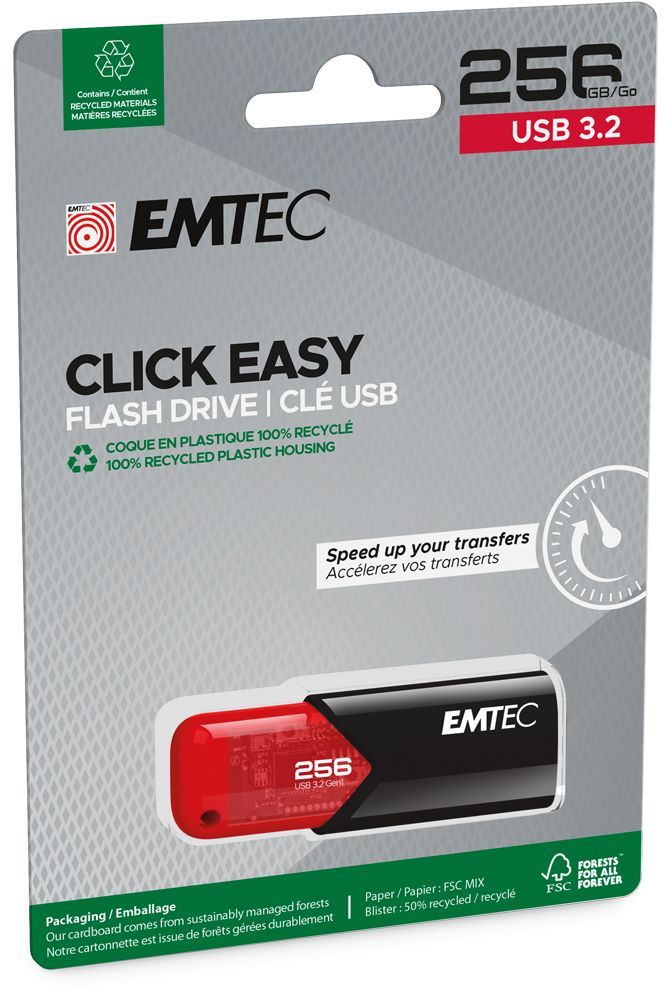 Emtec 256GB B110 USB3.2 Black/Red Emtec 256GB B110 USB3.2 Black/Red