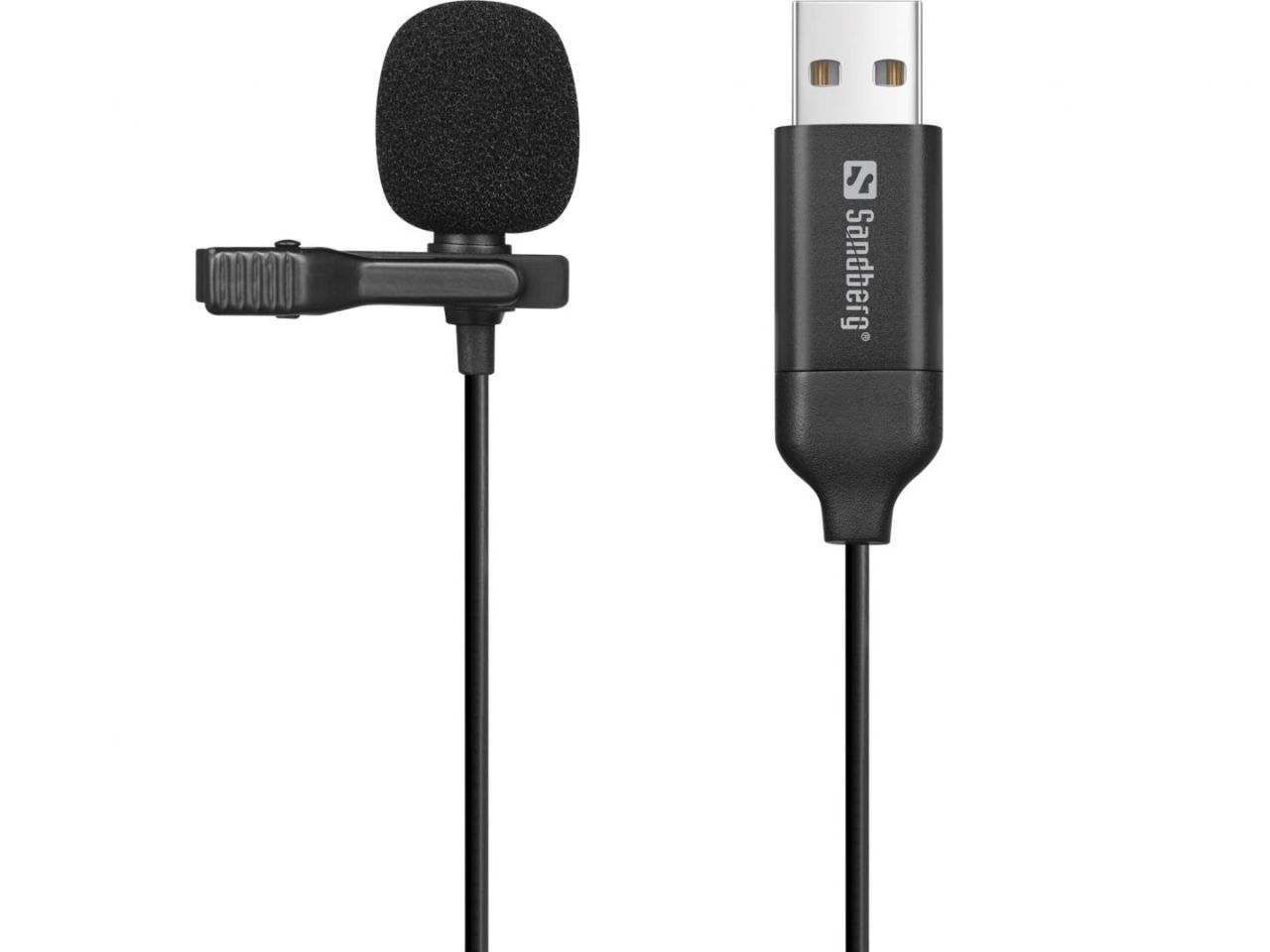 Sandberg Streamer USB Clip Microphone Black Sandberg Streamer USB Clip Microphone Black