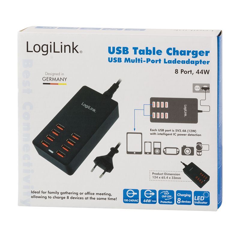 Logilink USB Table Charger 8x USB port Logilink USB Table Charger 8x USB port