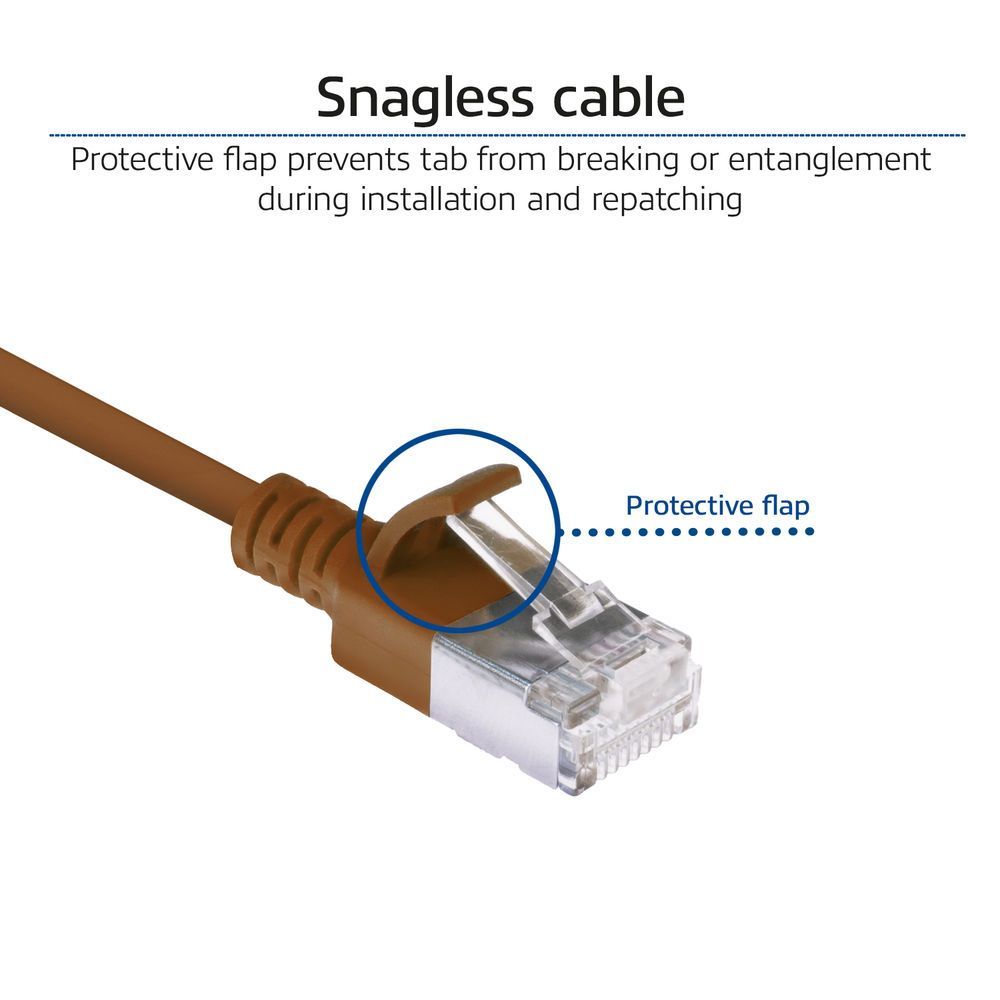 ACT CAT6A U-UTP Patch Cable 0,15m Brown ACT CAT6A U-UTP Patch Cable 0,15m Brown