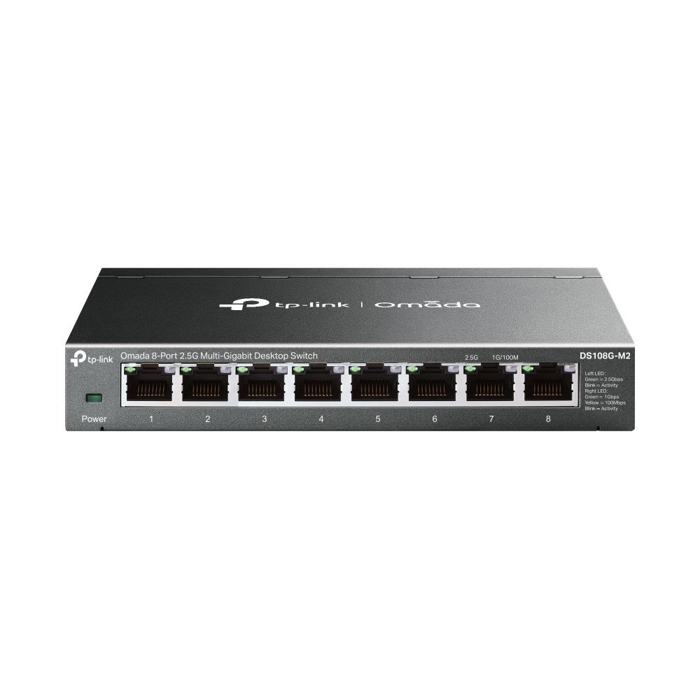 TP-Link DS108G-M2 Omada 8-Port 2.5G Multi-Gigabit Unmanaged Desktop Switch TP-Link DS108G-M2 Omada 8-Port 2.5G Multi-Gigabit Unmanaged Desktop Switch
