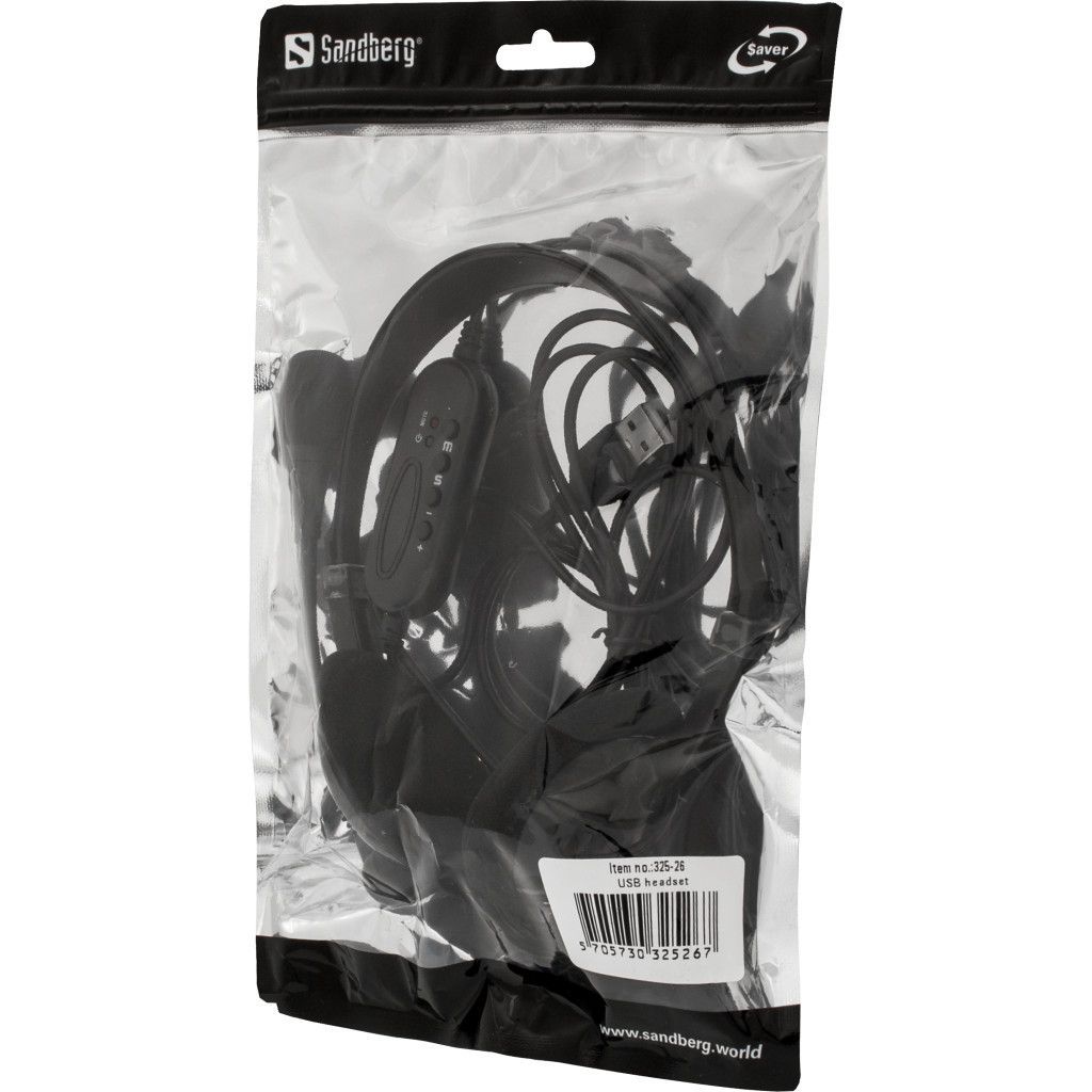Sandberg Saver USB headset Black Sandberg Saver USB headset Black