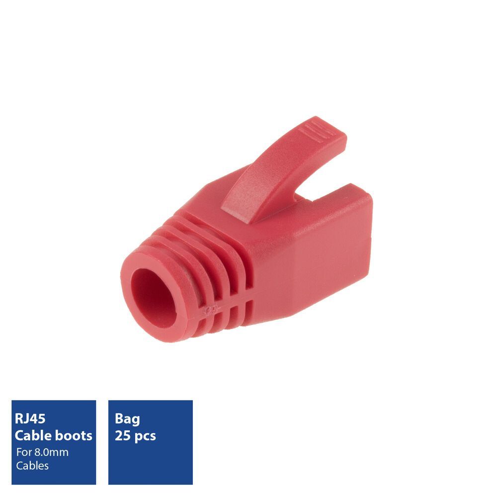 ACT RJ45 boot for 8.0 mm cable 25db Red