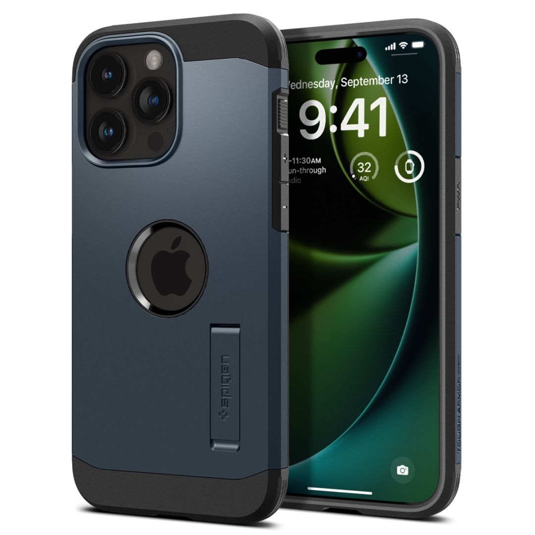 Spigen iPhone 15 Pro Max Case Tough Armor MagSafe (MagFit) Metal Slate Spigen iPhone 15 Pro Max Case Tough Armor MagSafe (MagFit) Metal Slate