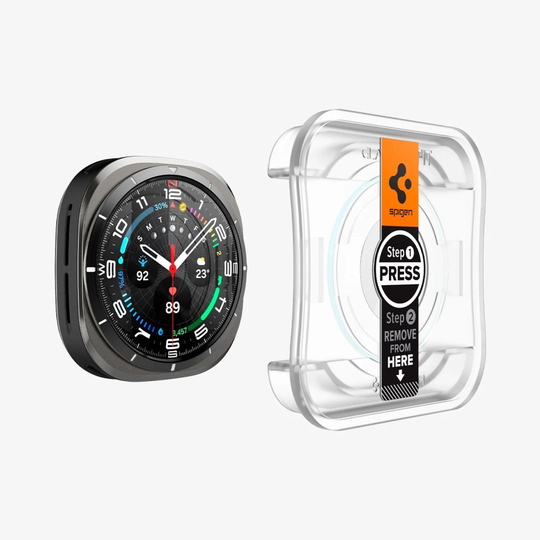 Spigen Glass tR EZ Fit 2 Pack Samsung Galaxy Watch Ultra Transparency