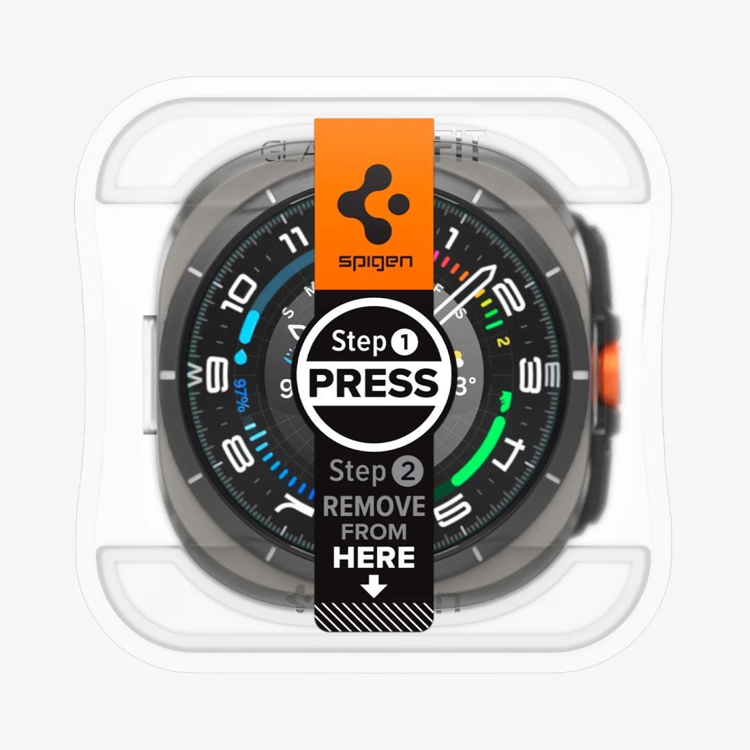 Spigen Glass tR EZ Fit 2 Pack Samsung Galaxy Watch Ultra Transparency