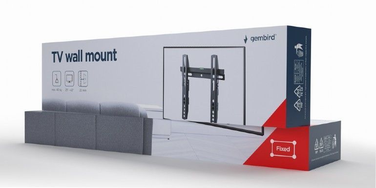Gembird WM-42F-02 TV Wall Mount 23"-42" Black Gembird WM-42F-02 TV Wall Mount 23"-42" Black