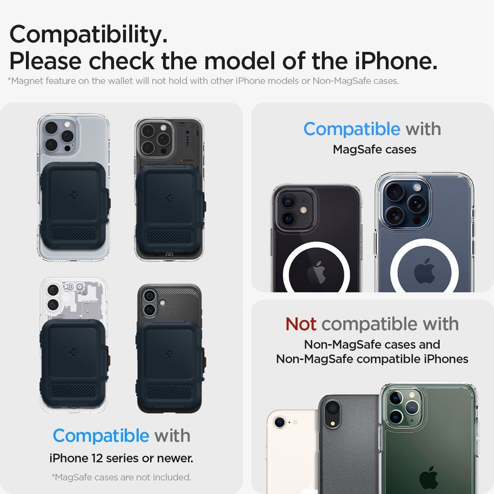 Spigen iPhone Lock Fit MagSafe Wallet Metal Slate Spigen iPhone Lock Fit MagSafe Wallet Metal Slate