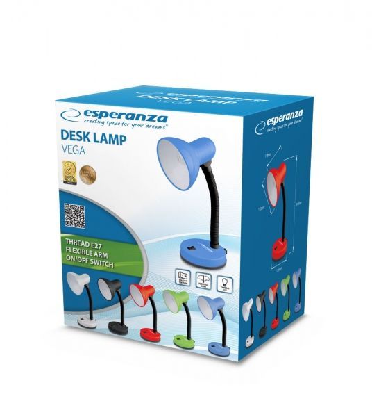 Esperanza Vega E27 Desk Lamp Blue Esperanza Vega E27 Desk Lamp Blue