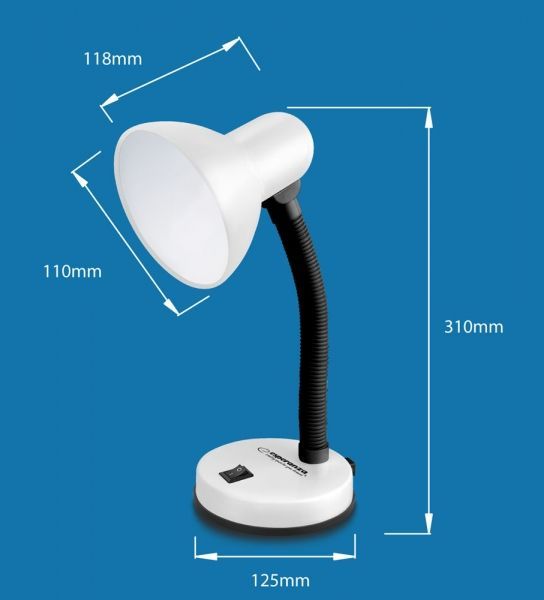 Esperanza E27 Vega Desk Lamp White Esperanza E27 Vega Desk Lamp White