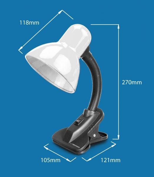 Esperanza Procyon E27 Desk Lamp White Esperanza Procyon E27 Desk Lamp White