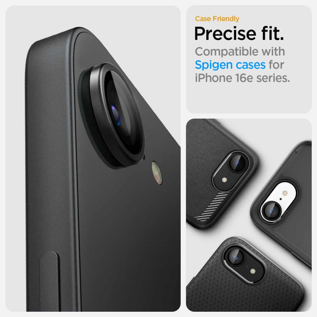 Spigen Glass tR EZ Fit Optik Pro 2 Pack iPhone 16e Black Spigen Glass tR EZ Fit Optik Pro 2 Pack iPhone 16e Black