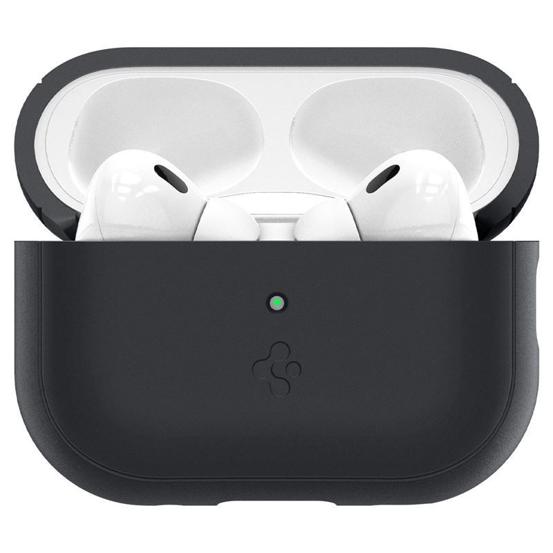 Spigen Case Silicone Fit Black + Strap Phantom Green - AirPods Pro (2nd Gen) Spigen Case Silicone Fit Black + Strap Phantom Green - AirPods Pro (2nd Gen)