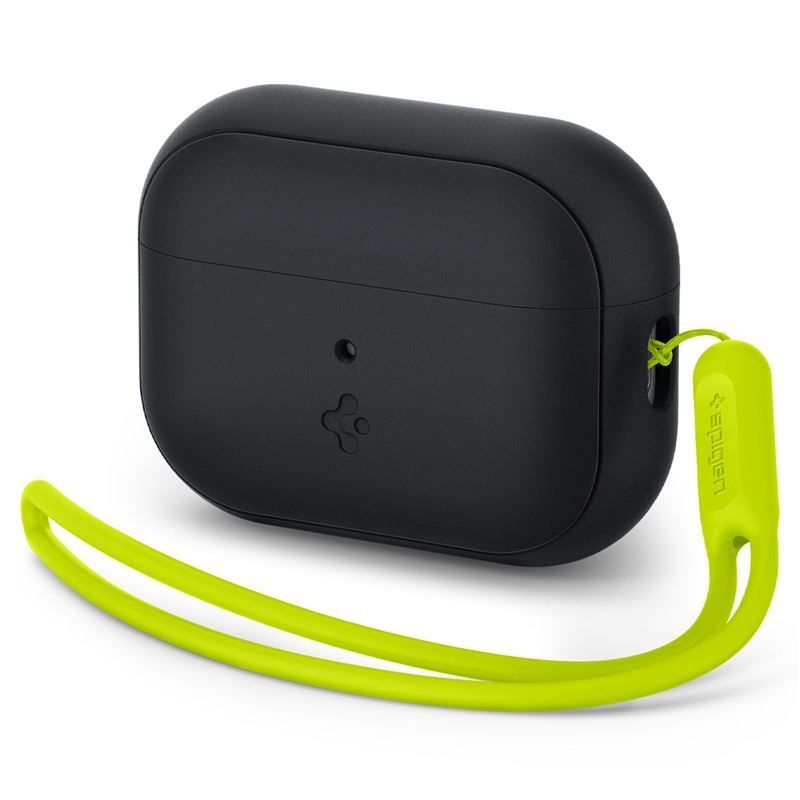 Spigen Case Silicone Fit Black + Strap Phantom Green - AirPods Pro (2nd Gen) Spigen Case Silicone Fit Black + Strap Phantom Green - AirPods Pro (2nd Gen)