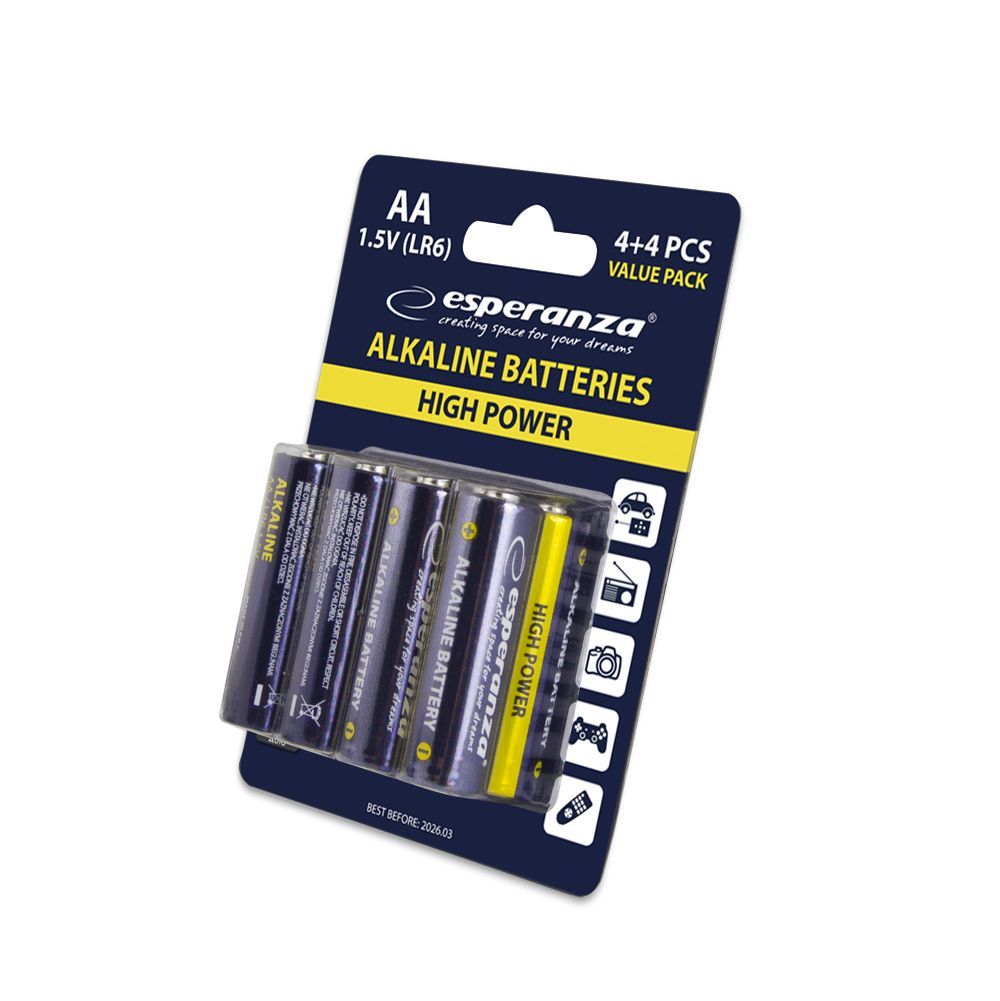 Esperanza AA Alkáli Elem 8db/csomag Esperanza AA Alkáli Elem 8db/csomag