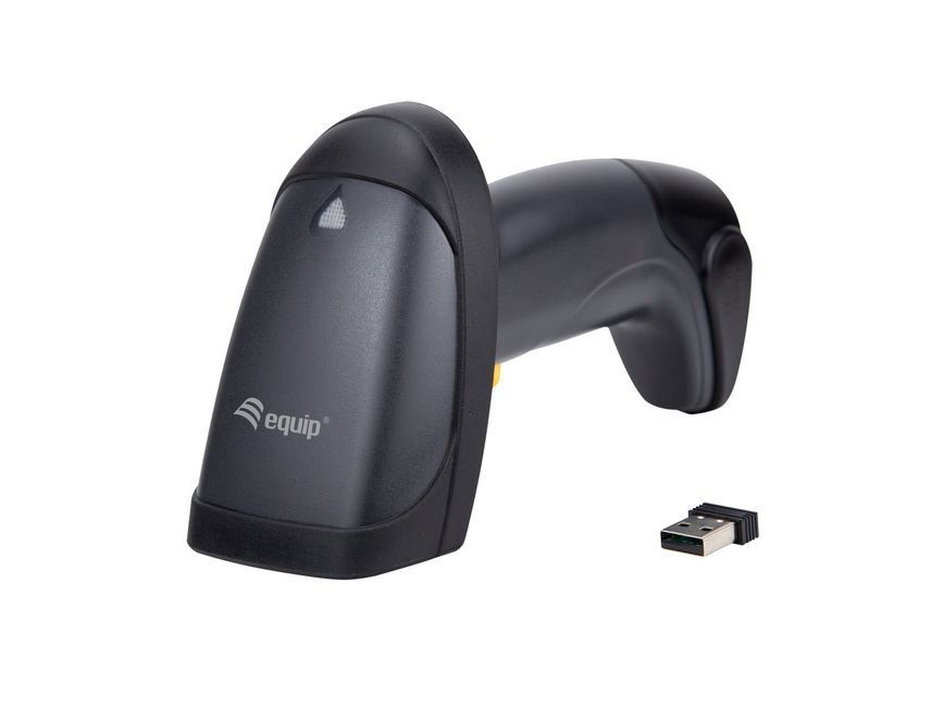 EQuip Wireless 1D Laser Barcode Scanner with Stand Vonalkódolvasó Black EQuip Wireless 1D Laser Barcode Scanner with Stand Vonalkódolvasó Black