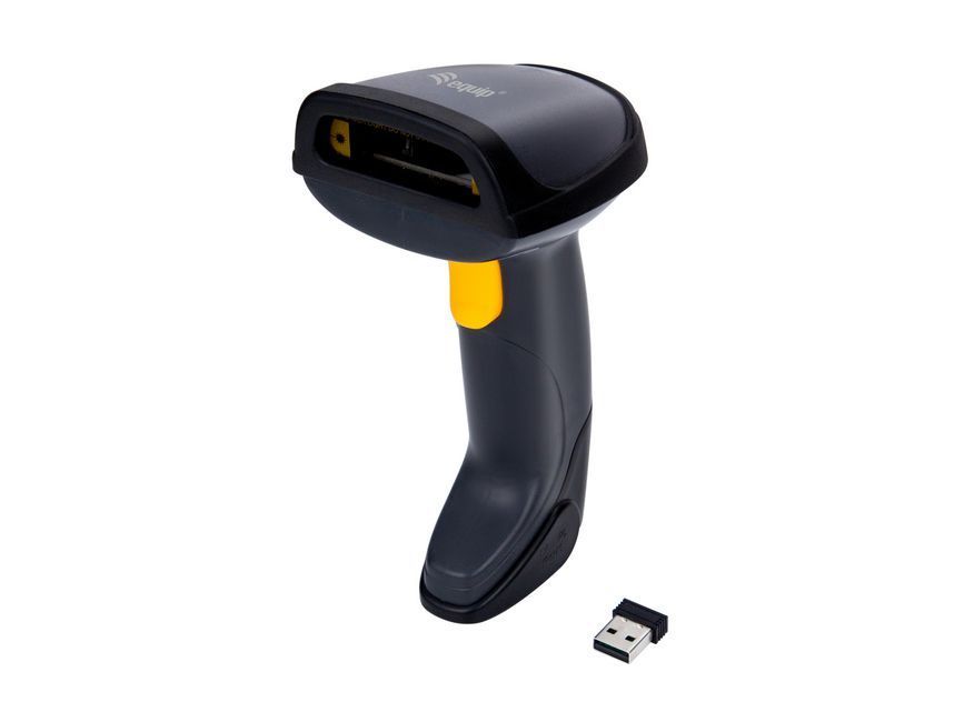 EQuip Wireless 1D Laser Barcode Scanner with Stand Vonalkódolvasó Black EQuip Wireless 1D Laser Barcode Scanner with Stand Vonalkódolvasó Black