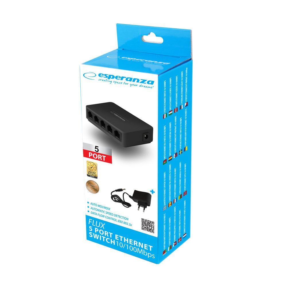 Esperanza ENS101 Flux 5 Port Ethernet Switch Esperanza ENS101 Flux 5 Port Ethernet Switch