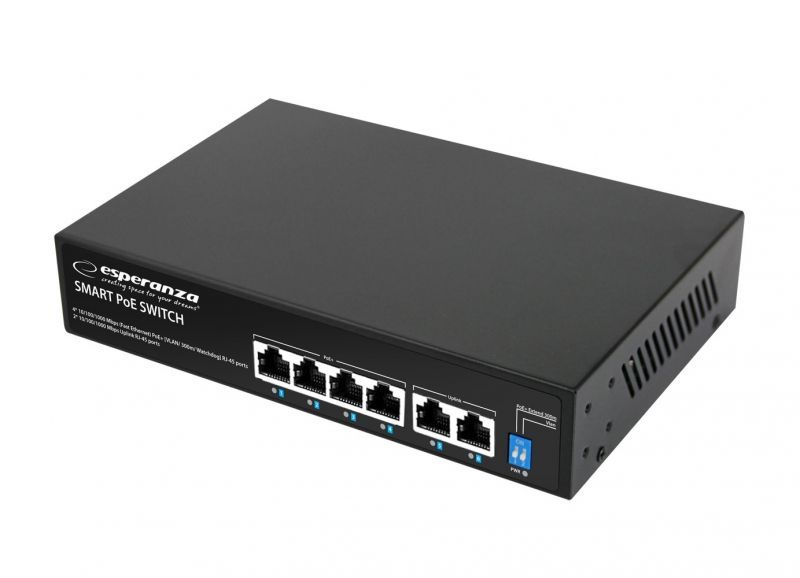 Esperanza ENS107 Goliath 4 PoE + 2 UPLINK PORT Ethernet Switch