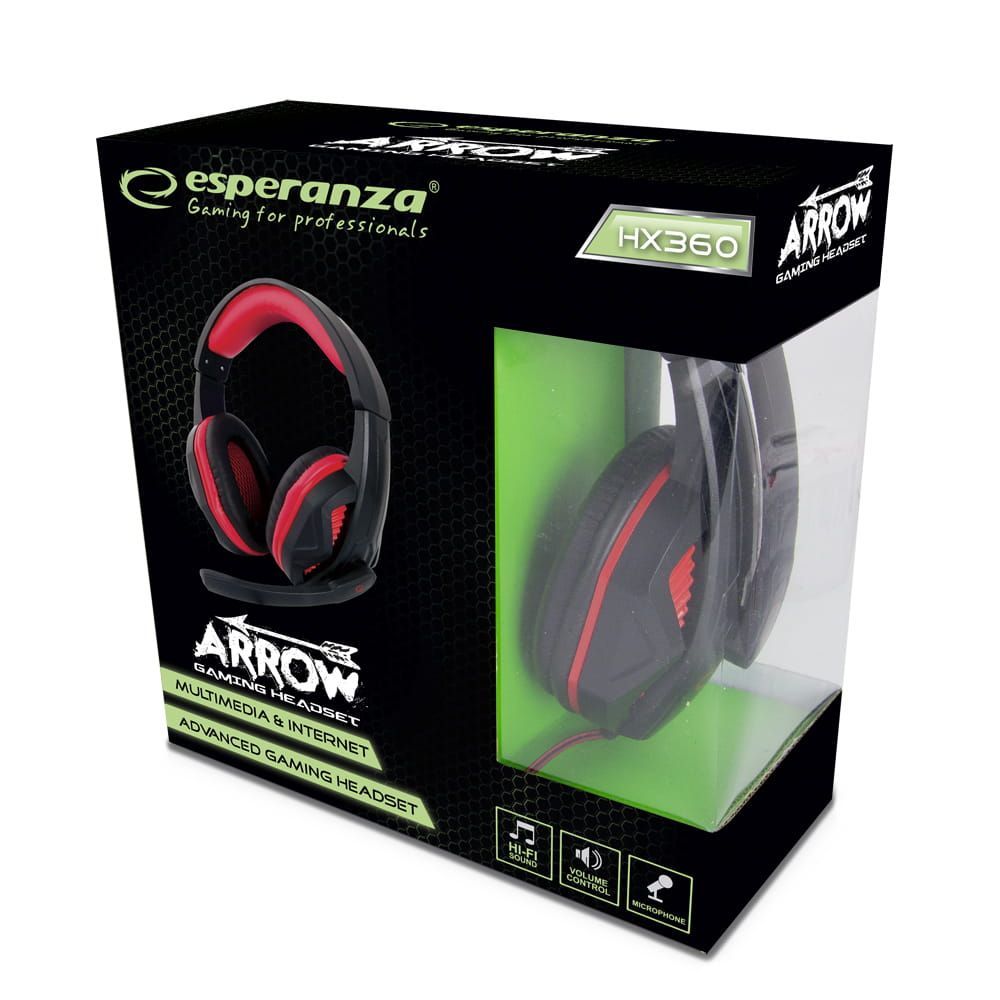 Esperanza EGH360 Arrow Gaming Headset Black/Red Esperanza EGH360 Arrow Gaming Headset Black/Red