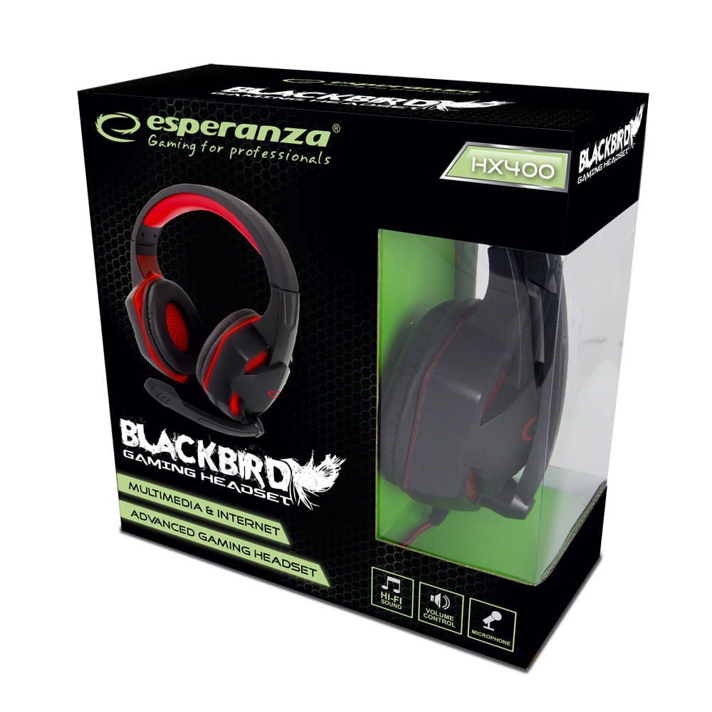 Esperanza EGH400 BlackBird Gaming Headset Black/Red Esperanza EGH400 BlackBird Gaming Headset Black/Red